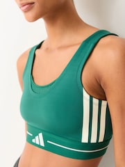 adidas Dark Green Hyperglam Training Bra - Image 4 of 5