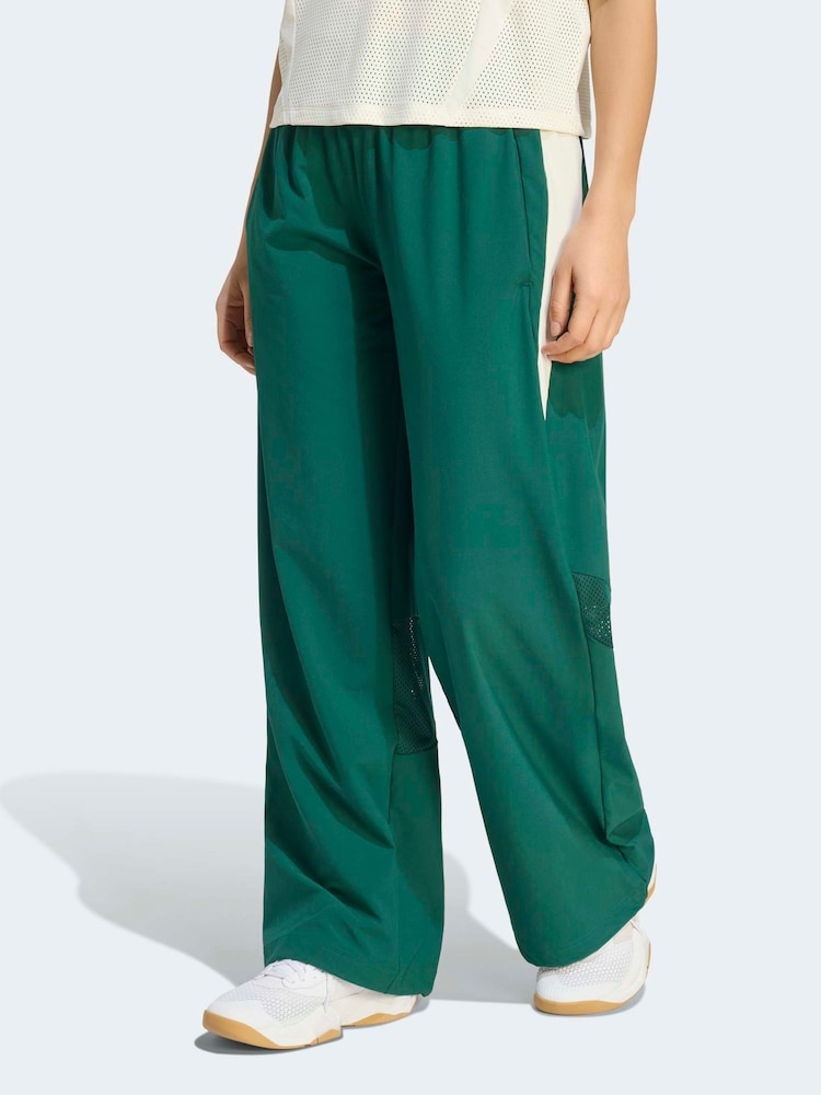 Dunkelgrün - adidas Hyperglam Wide Leg Trousers - Bild 1 von 6