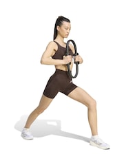 adidas Brown Optime Essentials Workout Bike Shorts - Image 2 of 5