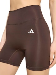 adidas Brown Optime Essentials Workout Bike Shorts - Image 3 of 5
