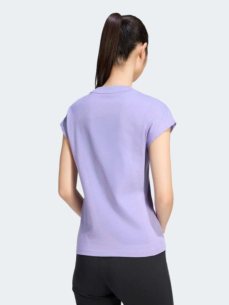 adidas Lilac Purple Essentials Single Jersey T-Shirt - Image 2 of 6 adidas Lilac Purple Essentials Single Jersey T-Shirt - Image 2 of 6