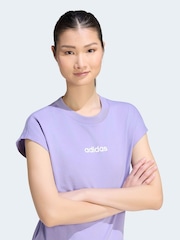 adidas Lilac Purple Essentials Single Jersey T-Shirt - Image 4 of 6