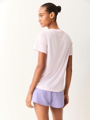 adidas Light Pink Workout Essentials Minimal Scoop T-Shirt - Image 3 of 5