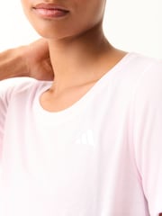adidas Light Pink Workout Essentials Minimal Scoop T-Shirt - Image 4 of 5