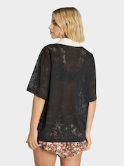 adidas Black X Farm Rio Premium Lace Polo Top - Image 2 of 5