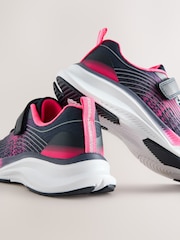 Navy/Pink Wide Fit (G) Elastic Lace-Up Trainers - Image 5 of 6