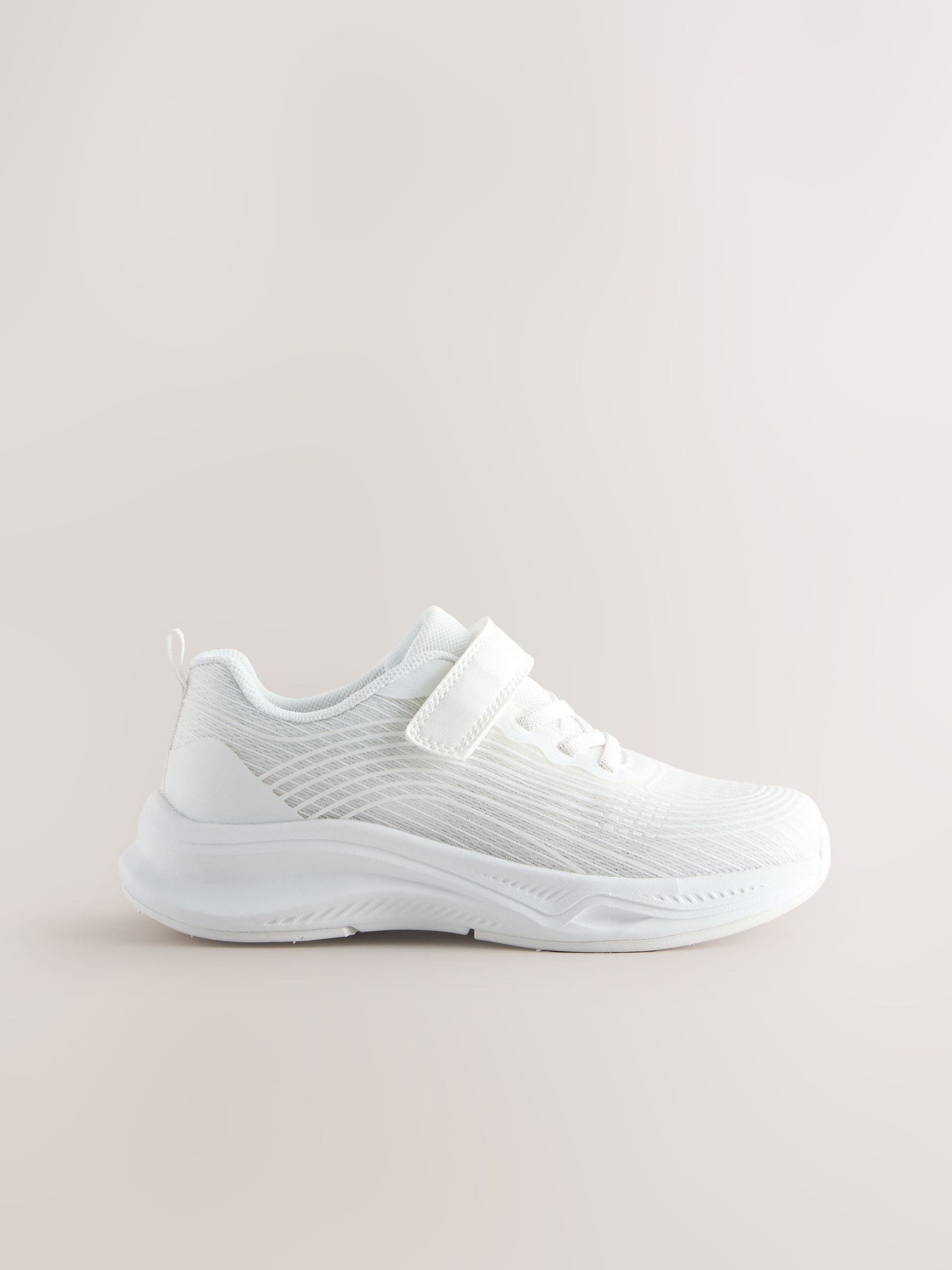 Buy White Wide Fit (G) Elastic Lace-Up Trainers from Next Romania