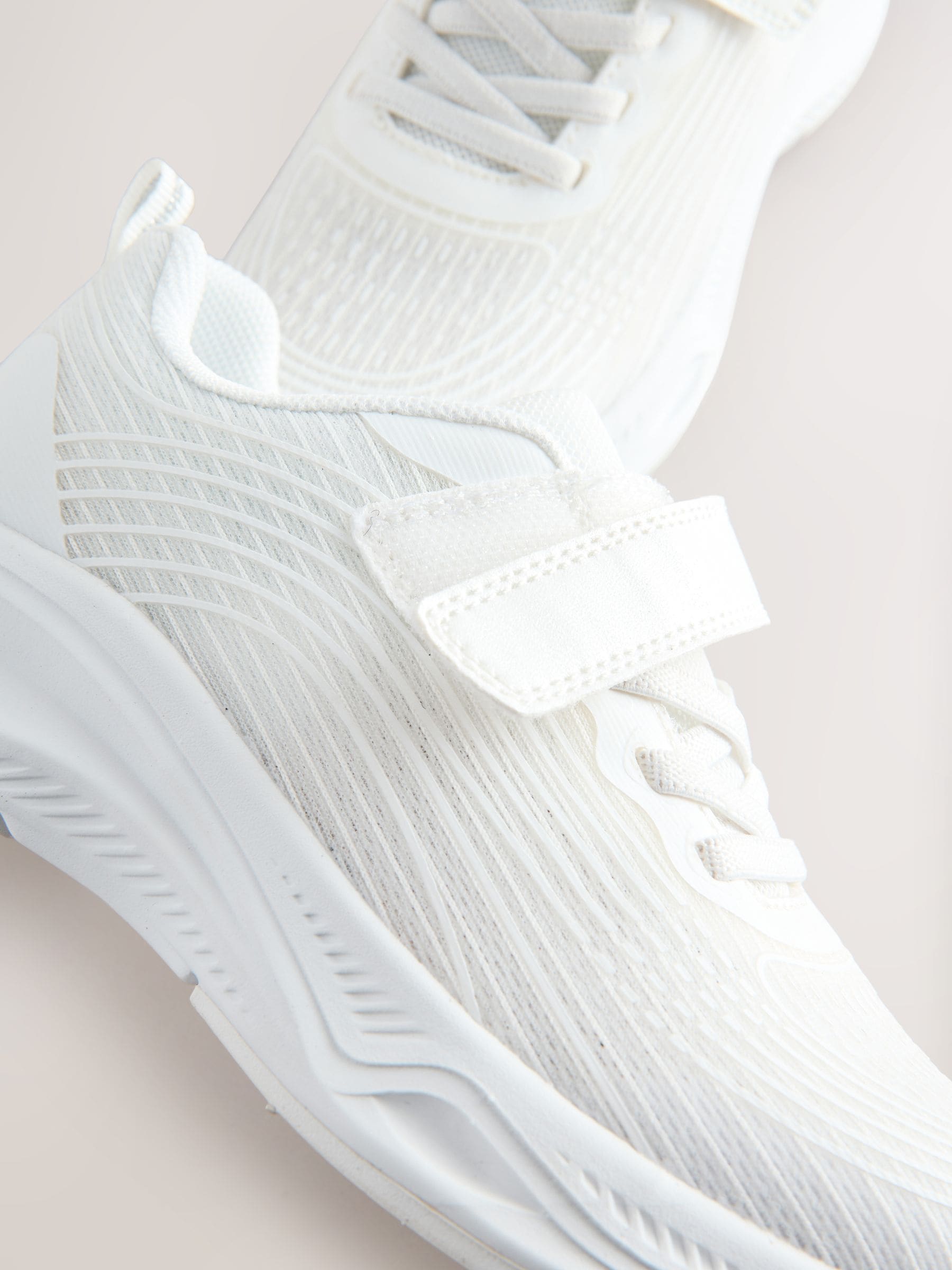Buy White Wide Fit (G) Elastic Lace-Up Trainers from Next Romania
