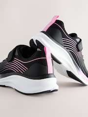 Black/Pink Wide Fit (G) Elastic Lace-Up Trainers - Image 3 of 5