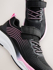 Black/Pink Wide Fit (G) Elastic Lace-Up Trainers - Image 4 of 5