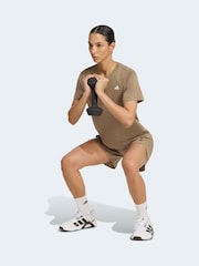 adidas Brown Workout Essentials Crew Neck T-Shirt - Image 4 of 7
