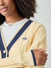 adidas Originals Yellow Cable Knit Cardigan - Image 4 of 6