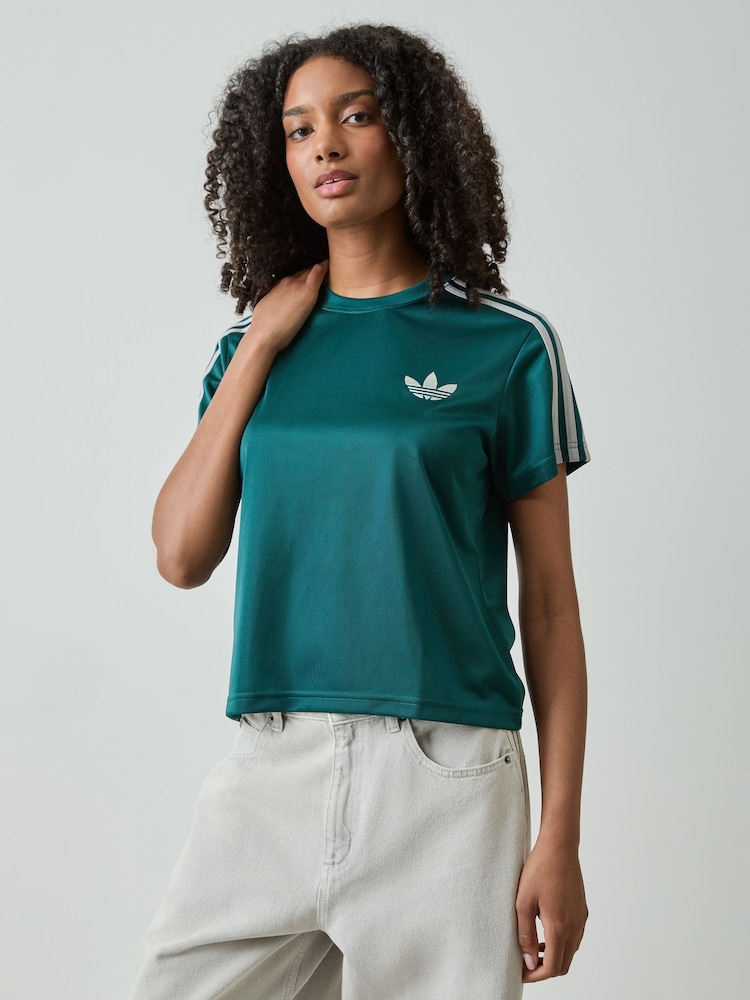 adidas Originals Green/White Firebird T-Shirt - Image 1 of 5