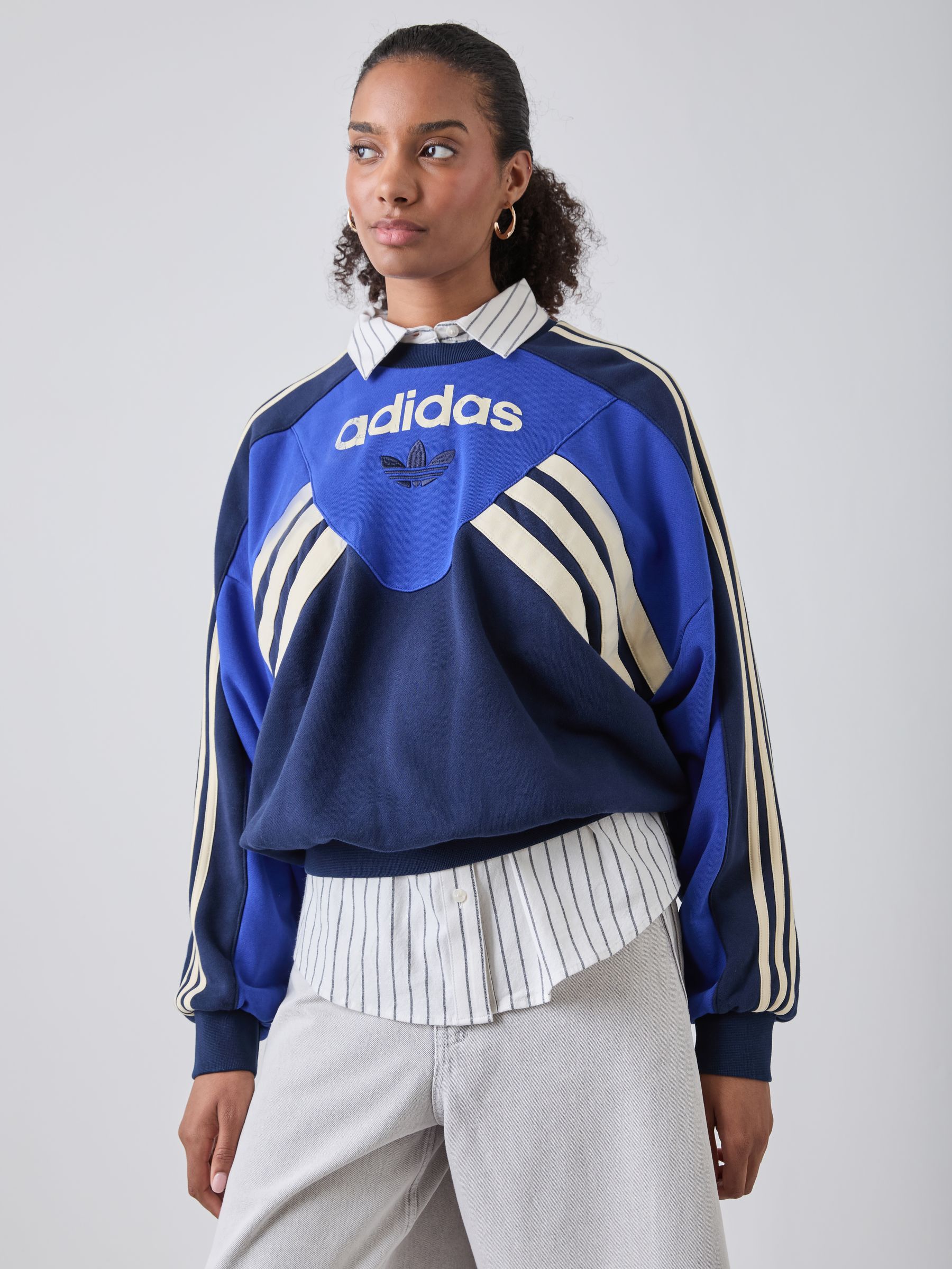 Buy adidas Originals Blue Graphic Crew Neck Sweat Top from the
