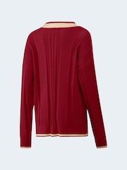 adidas Originals Red Cable Knit Cardigan - Image 6 of 6