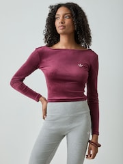 Велюровая футболка с Базовая длинными рукавами adidas Originals - Изображение 1 4