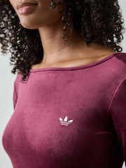 Велюровая футболка с Базовая длинными рукавами adidas Originals - Изображение 4 4