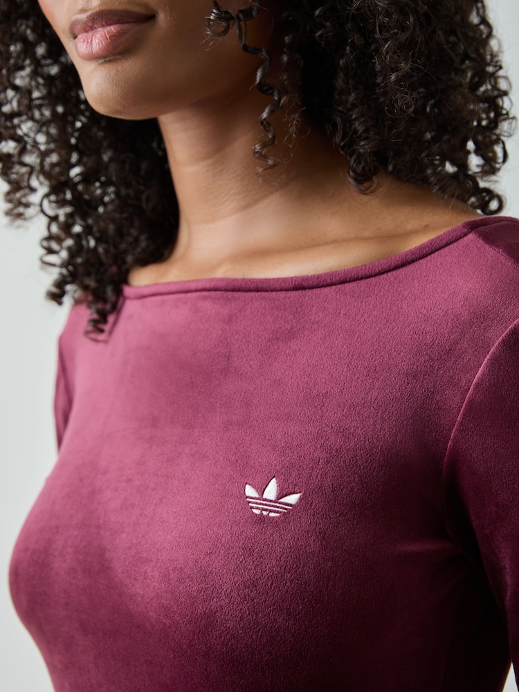 Велюровая футболка с Базовая длинными рукавами adidas Originals - Изображение 4 4