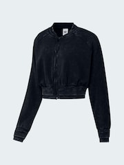 adidas Originals Black Double Layer Full Zip Sweatshirt - Image 2 of 3