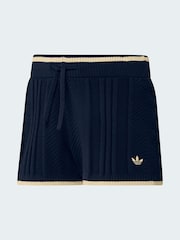 adidas Originals Blue Cable Knit Shorts - Image 5 of 6