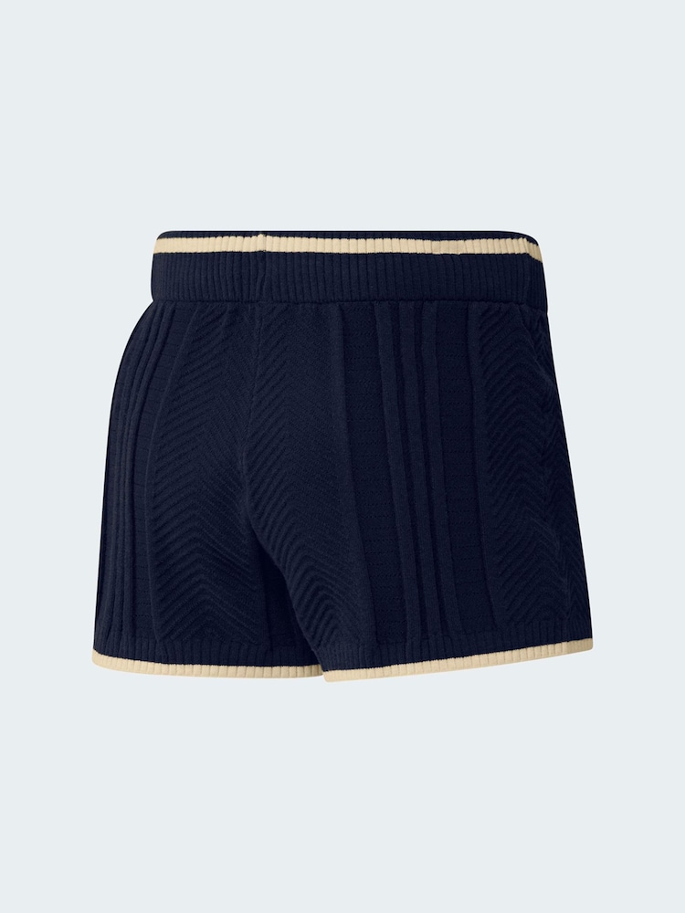 adidas Originals Blue Cable Knit Shorts - Image 6 of 6 adidas Originals Blue Cable Knit Shorts - Image 6 of 6