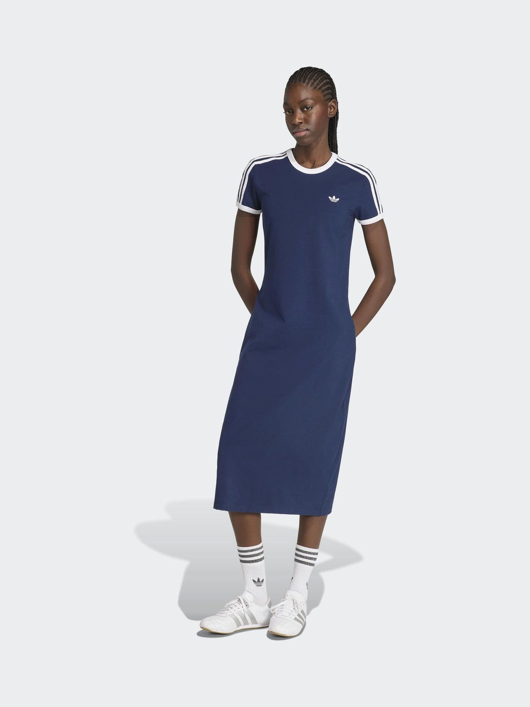 Buy adidas originals Blue 3-Stripes Maxi T-Shirt Dress from Next USA