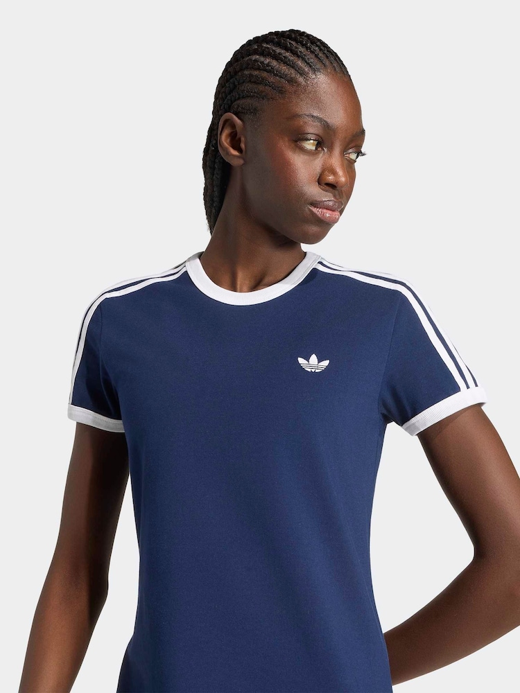 adidas maxi dress blue adidas Adicolor 3-Stripes Tank Maxi Dress - Blue