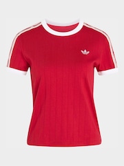 adidas Originals Red Pinstripe Short Sleeve T-Shirt - Image 5 of 5