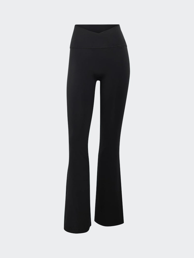 adidas Black 3-Stripess Studio Flare Crossover Leggings - Image 7 of 7