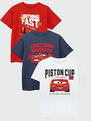 Brands In Red Disney Cars T-Shirts 3 Pack - Image 1 of 4
