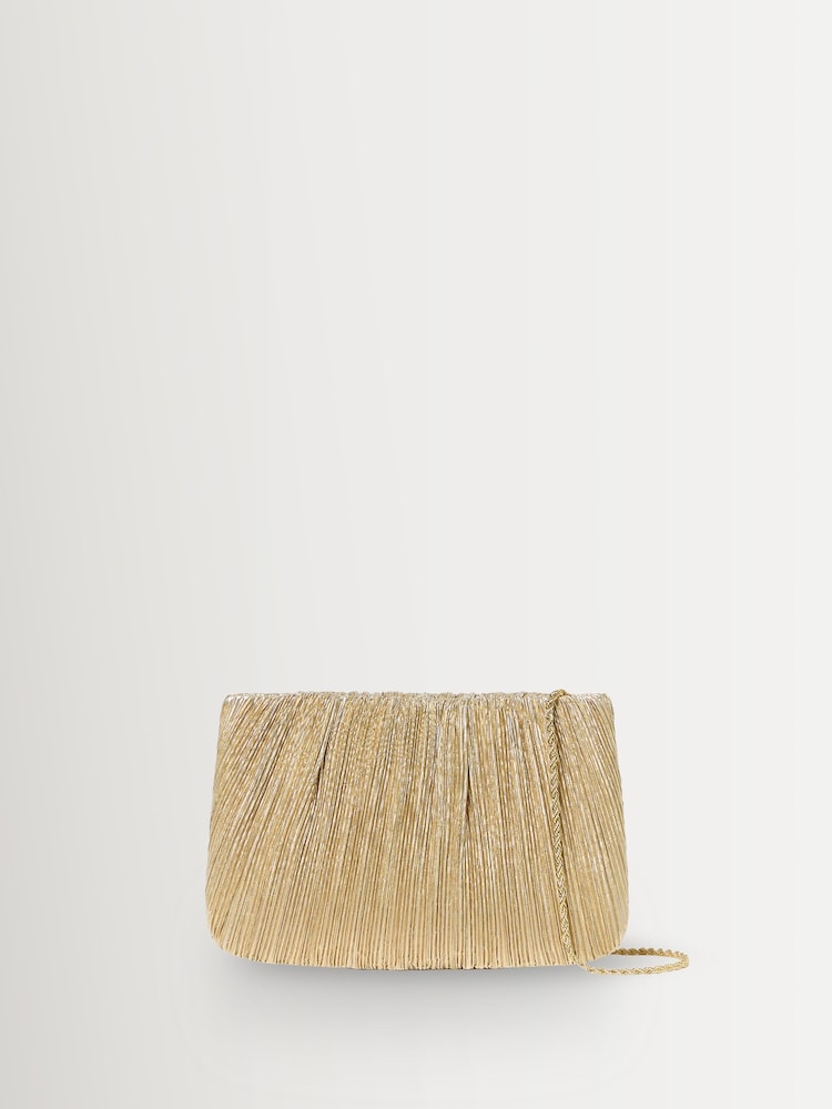 Loeffler Randall Gold Brit Pleated Clutch - Image 1 of 5