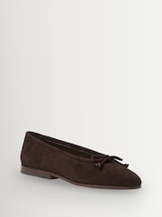Loeffler Randall Brown Noelle Suede Ballet Flat Shoes - Image 3 of 6