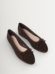 Loeffler Randall Brown Noelle Suede Ballet Flat Shoes - Image 5 of 6