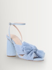 Loeffler Randall Blue Camellia Pleated Bow High Heel Sandals - Image 3 of 6