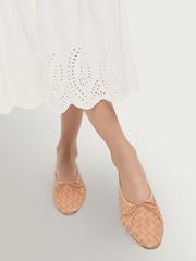Loeffler Randall Nude Landry Woven Ballet Flats - Image 2 of 5