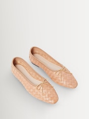 Loeffler Randall Nude Landry Woven Ballet Flats - Image 4 of 5