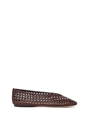 Loeffler Randall Brown Emery Woven Leather Ballet Flats - Image 1 of 6