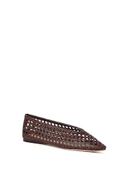 Loeffler Randall Brown Emery Woven Leather Ballet Flats - Image 3 of 6