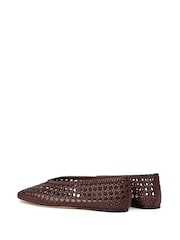 Loeffler Randall Brown Emery Woven Leather Ballet Flats - Image 4 of 6