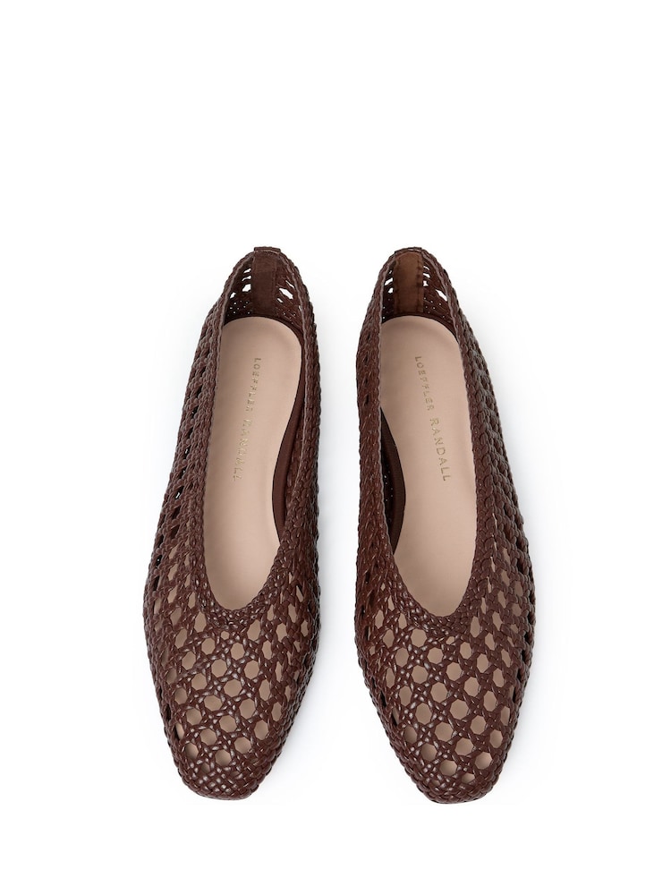 Loeffler Randall Brown Emery Woven Leather Ballet Flats - Image 6 of 6
