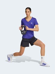 adidas Purple/White Workout Essentials V-Neck T-Shirt - Image 4 of 7