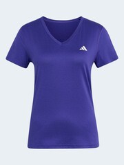 adidas Purple/White Workout Essentials V-Neck T-Shirt - Image 7 of 7