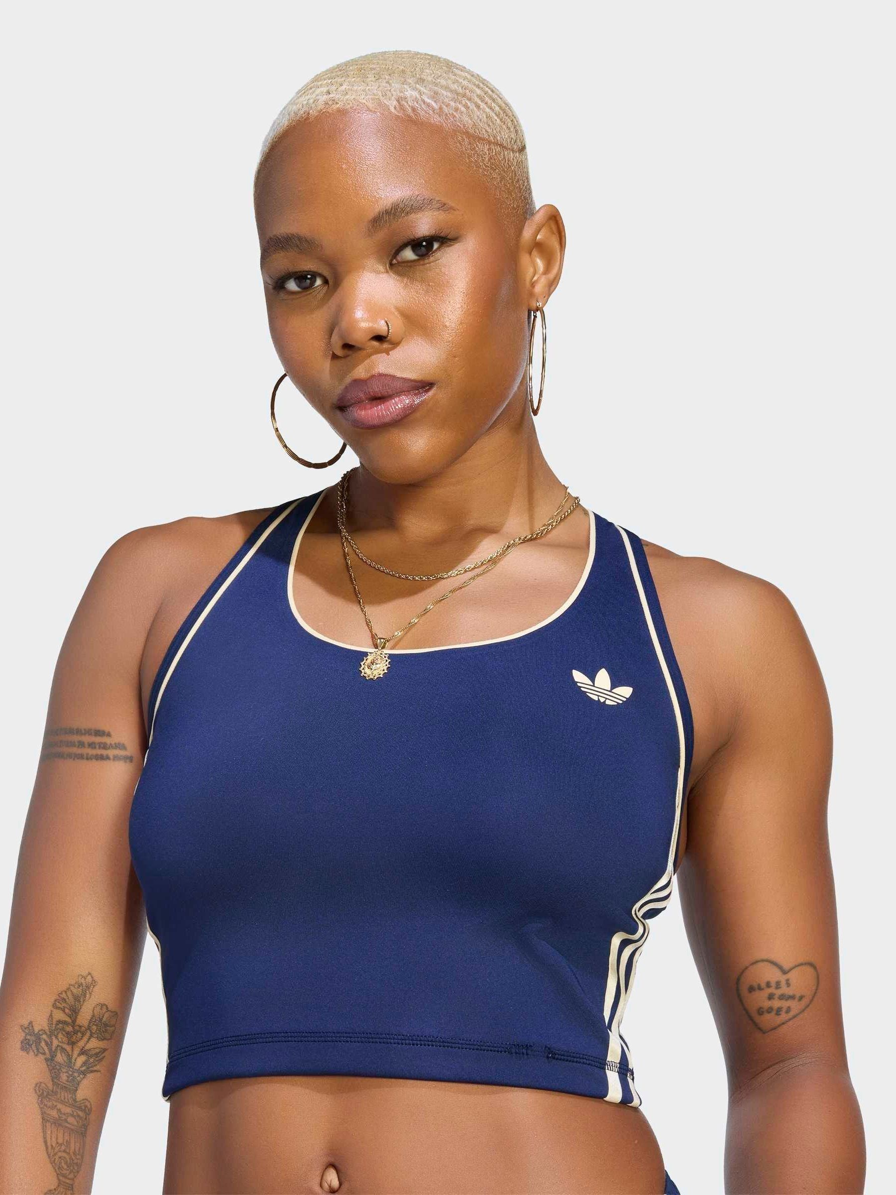 Buy adidas Blue x Originals Sports Cropped Vest Top from Next USA