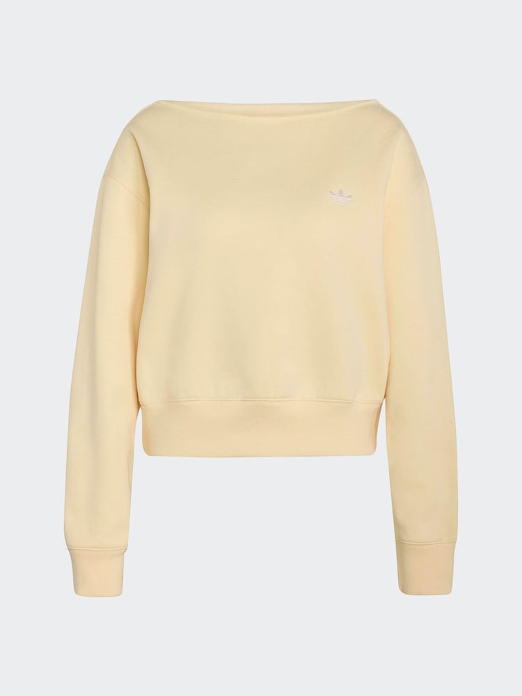 كريم - رداء علوي رياضي بياقة بحافة مستديرة من تشكيلة Essentials من adidas Originals - صورة 6 من 6