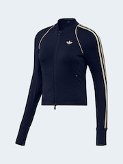 adidas Originals Blue Sports 3 Stripe Full Zip Training Top - Image 5 of 7