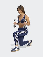 adidas Originals Blue Sports 3 Stripe Leggings - Image 3 of 7