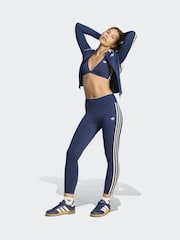 adidas Originals Blue Sports 3 Stripe Leggings - Image 6 of 7