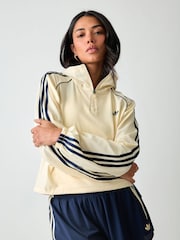 adidas Originals Cream Sport Cover-Up Sweat Top - Image 2 of 9