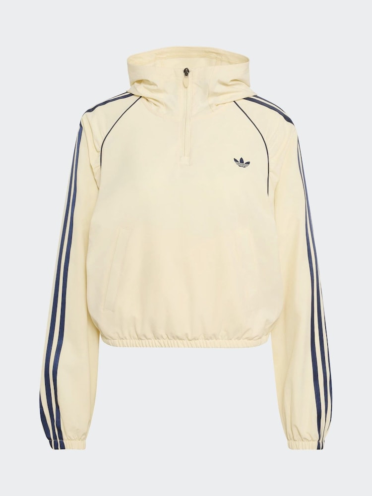 adidas Originals Cream Sport Cover-Up Sweat Top - Image 5 of 5 adidas Originals Cream Sport Cover-Up Sweat Top - Image 5 of 5