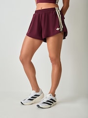 adidas Originals Maroon Red Sports Ruffle Training Shorts - Image 2 of 5